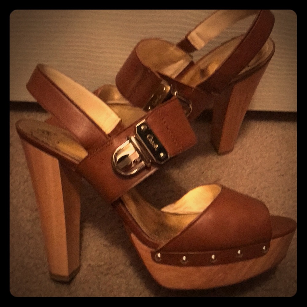 Coach wood heels